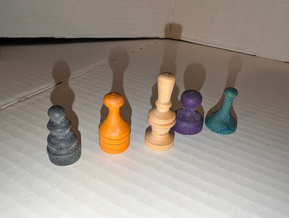 Vintage Monopoly Wooden Game Tokens Set of 5